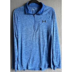 Under Armour Sweater Men Medium Blue  Performance Loose 1/4 Zip Long Sleeve